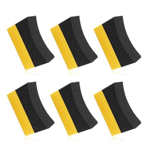 6 Pcs Tire Applicator Pads, Color Polishing Sponge, Tire Waxing Application Pads, Color Polishing Sponge for Car Glass, Porcelain & Painted Steel Fit the Tire Camber
