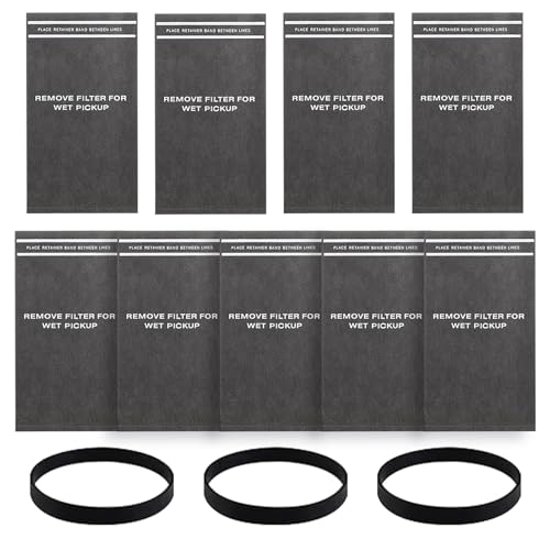 9 Pack 38737 Dust Filter Bags Replacement for Craftsman 2 to 2.5 Gallon Wet/Dry Vacuums and Powerhead Bucket Vac, with 3 Retaining Bands, Part# 9-38737/CMXZVBE38737 - color: Grey-9