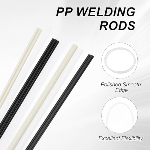 MECCANIXITY Plastic Welding Rods, 16.4 ft PP Welding Strips 3/16" for Plastic Welder Soldering Tool Kit, Car Bumpers, Kayak Repair, White - color: White