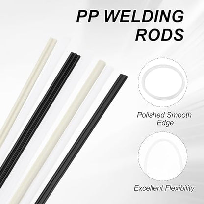 MECCANIXITY Plastic Welding Rods, 16.4 ft PP Welding Strips 3/16" for Plastic Welder Soldering Tool Kit, Car Bumpers, Kayak Repair, White - color: White
