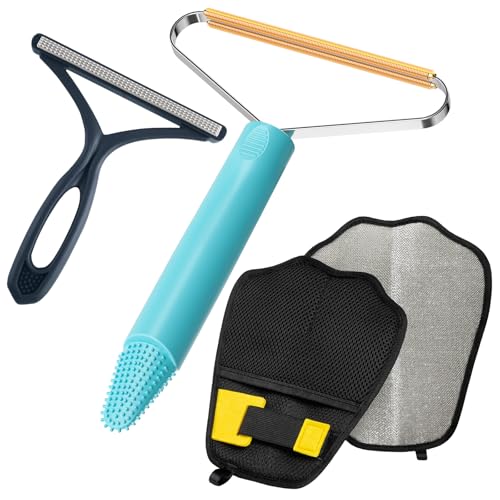 3-Pack Pet Hair Remover Carpet Rake, Dog Cat Hair Remover, Carpet Scraper | Pet Hair Removal Tool, Lint Remover, Carpet Brush, Rugs, Couch, Furniture, Car, Pet Towers, Carpet Clothes, Cat Beds - color: Blue With Black