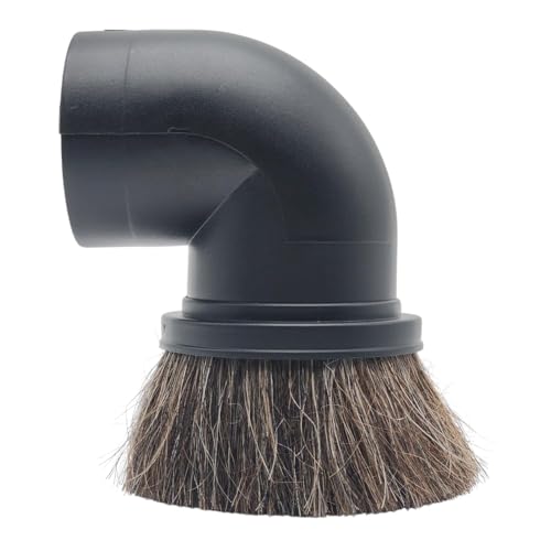 Round Dusting Brush Tool Attachment for Shop Vacs 2 1/2 Inch Wet/Dry Vacuum Hose: Perfect for Cleaning Furniture, Blinds, Car Interiors- 2.5'' Replacement Shop Vacuum Accessories - color: Horsehair