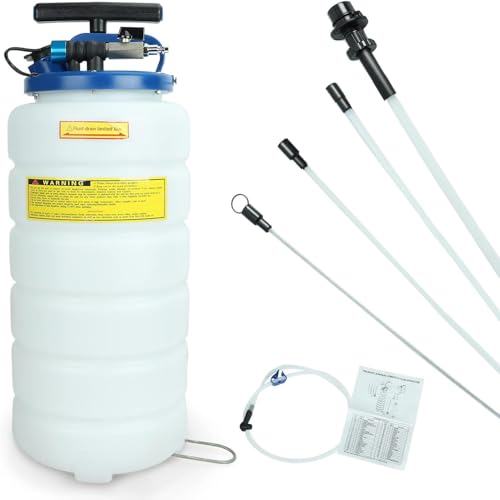 Pneumatic/Manual 15L Oil Extractor Oil Changer | Vacuum Fluid Petrol Fuel Extractor, Automotive Oil Extractor Pump, Manual Fluid Extractor Pump Tank Remover