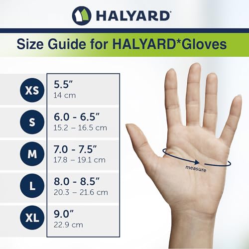HALYARD PURPLE NITRILE Gloves Powder Free Disposable Medical Exam Gloves Dental Chemo Protection 5.9 mil 9.5 In - size: Large