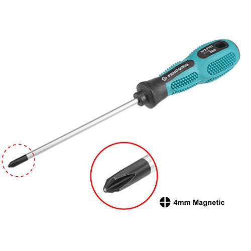 uxcell #0 Phillips Screwdriver 4 Inch Round Shaft Non Slip Comfortable Handle - size: PH0 x 4"