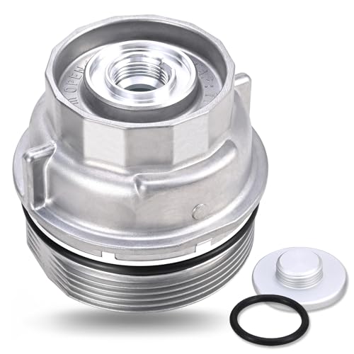 Upgraded Aluminum Oil Filter Housing Cap Assembly with O-Ring Seal | Replacement for Toyota Camry Highlander RAV4 Sienna Tacoma Tundra 4Runner Avalon Lexus RX350 ES350 Replaces 15620-31060 - size: Oil Filter Housing Cap