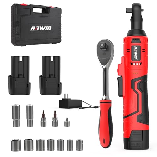 NAWIN 16.8V Electric Ratchet Wrench, 3/8" cordless ratchet with 2 Batteries, 40 Ft-lbs, Ultimate Mechanic Tool Set, Ratchet Wrench, Power Ratchet Tool Kit (16.8V 3/8" Cordless Ratchet)