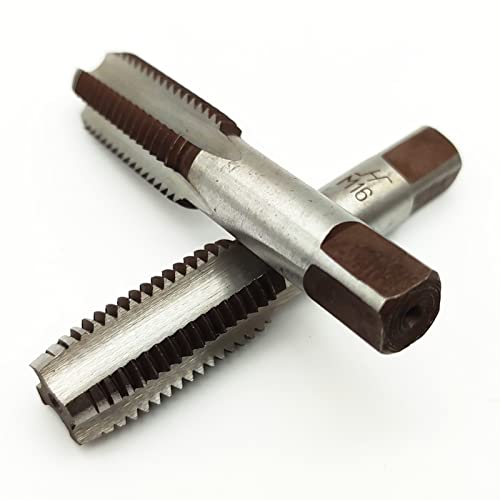 AtticZone M16 x 2.0 Metric Hand Thread Tap, Right Hand, Alloy Tool Steel, 1 Taper Tap, 1 Plug Tap for Metal Working DIY Industrial - size: M16x2.0
