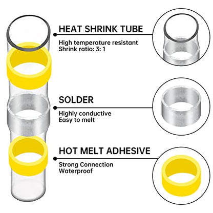 400PCS Solder Seal Wire Connectors, Heat Shrink Butt Connectors Solderstick Solder Stick Waterproof Wire Electrical Connector Kit for Marine Automotive Boat Truck Wire Joint (26-6 Gauge) - size: 400 PCS Solder Sticks Without Heat Gun