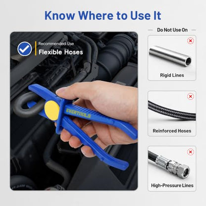 6pcs Brake Line Hose Clamps Pliers Set | Hose Pinch Clamp Pliers Set, Fuel Line Disconnect Tool for Flexible Hoses Gas Lines Radiator Hoses