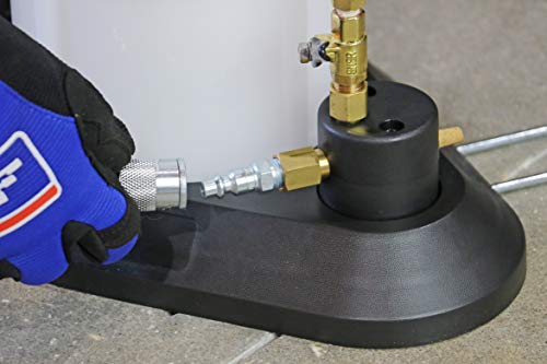 Mityvac MV7300 Pneumatic 2.3 Gallon Venturi Vacuum Pump Fluid Evacuator, Uses Compressed Air, Chemical-Resistant Polyethylene, Air Shut-Off Valve, Overflow Prevention, Quick-Drain Spout, Large Base
