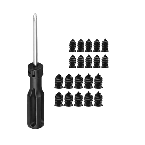 20PCS Car Tire Repair Nails Kit, 2 Sizes Self-Service Rubber Vacuum Tyre Screw in Plug with Screwdriver and Box, Spiral Automotive Fast Tire Repair Screw, Universal for Vehicles - size: 20PCS