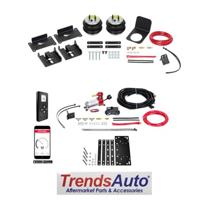 TrendsAuto Firestone Airide Rear Ride-Rite Air Spring Kit and Single Path Standard Compressor Kit fits 2019-2023 Ranger w/o In-Bed Hitch (Does not fit Raptor Model) | Includes TrendsAuto Decal - size: 2019-2023, style: Single Path