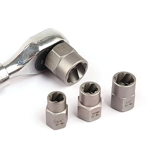 3/8” Drive Impact Bolt Nut Extractor Set, 13 Pcs Lug Nut Remover Kit 1/4”-3/4” Twist Socket Tool Set with a 1/4” Hex Drive to 3/8” Socket Adapter