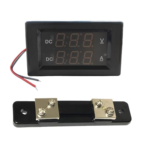 Digital Volt Amp Meter 2-in-1, DC 4.5-100V Dual LED Display Voltmeter Ammeter with Current Transformer, Multimeter Panel Meter for Car Boat Automotive Voltage & Current Testing (DC100V-50A) - size: DC100V-50A