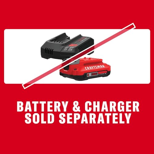 CRAFTSMAN V20 Cordless Ratchet Wrench, Multi-Size 3/8 Ratchet, 1/4 and 1/2 Interchangeable Anvils, LED Light, 40 ft-lbs Torque, 300 RPM, Battery Not Included (CMCF935B) - style: NEW V20 3/8 Inch Drive Ratchet