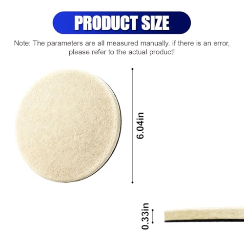 5PCS Car Glass Polishing Pads, 6-Inch Wool Felt Windshield Buffing Pad with Hook & Loop Back for Random Orbital Sander, Window Glass Scratch, Stubborn, Waterspots Removal Repair kit (6IN) - size: 6IN