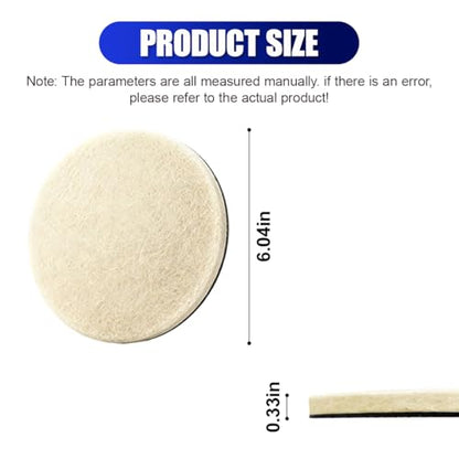5PCS Car Glass Polishing Pads, 6-Inch Wool Felt Windshield Buffing Pad with Hook & Loop Back for Random Orbital Sander, Window Glass Scratch, Stubborn, Waterspots Removal Repair kit (6IN) - size: 6IN