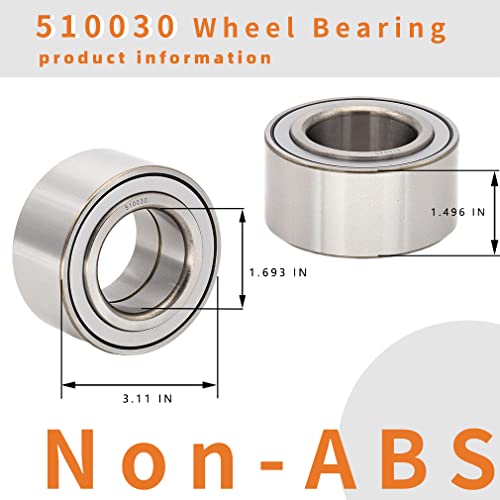 2 Pack of 510030 Front Wheel Bearing Hub Left/Right Side for Acura Integra 1994-01, Civic 2004-05, Civic 2001-2003, Civic EX SI w/ABS 1992-00, Del Sol w/ABS 1994-97