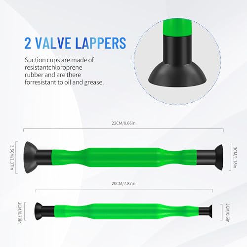 Valve Spring Compressor | 10 Piece Spring Clamp Tool Kit with C Clamp, Collet Pusher Adapters, Extension Rods, and Lever for Car, Motorcycle, ATV, and Small Engine Repairs (Green) - color: Green