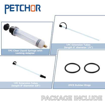 Fluid Extractor, 500CC suction syringe, Oil Syringe Manual Extraction Fill Pump, Fluid Syringe Pump Manual Suction Vacuum Fuel Car Transfer for Automotive Car Motorcycle Boat
