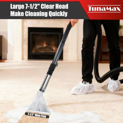 TunaMax Universal Work with All Shop Vacs Clear Extractor Attachment with 1-1/4" & 1-7/8" & 2-1/2" Adapters for Upholstery & Carpet Cleaning & Auto Detailing - size: Small+Large