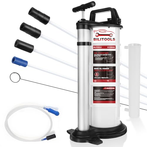 BILITOOLS 9L Pneumatic/Manual Oil Extractor Pump for Engine Oil Change | 2.4 Gallon Automotive Oil Vacuum Pump Fluid Extractor for Boat Marine Jetski ect. - size: 2 in 1 Pneumatic & Manual