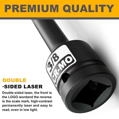1/2" Drive H3/8-Inch Impact Hex Bit Socket, SAE Allen Bit Socket, Cr-Mo Steel, Removing Loosening Hexagon Bolts - size: 1/2" H3/8 Deep