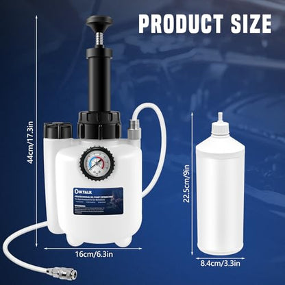 3L Manual Brake Bleeder Kit, Fluid Vacuum Pump Brake Pressure Bleeder kit with 4 Master Cylinder Adapters and 1L Brake Bleeder Bottle,Suitable for Most Models