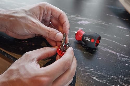 Wiha 38045 Stubby Screwdriver With Six-In-One Insert Bits, Torx