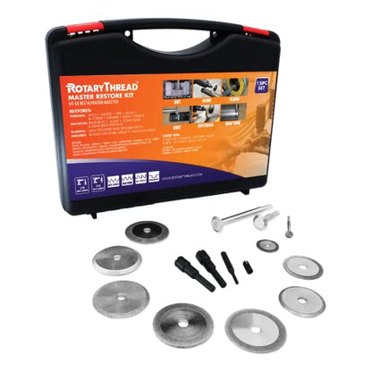 Repair Kits - Faster & Easier to Chase, Restore & Clean Internal or External Threads, All in One Universal Thread Files Set, Inch, Metric, Grooves, Glands, Acme, Buttress Thread - size: Master Kit (15pc)