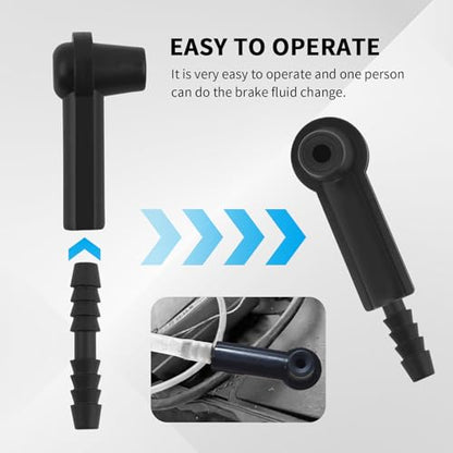 5PCS Brake Bleeder Kit Connector,Brake Fluid Bleeder Kit Bleeding Adapter Joint for Quick Brake Fluid/Air Changes,Brake Bleeder Hose Connector Fit Brake Bleeder Bottle,Vacuum Brake Bleeder - color: Black