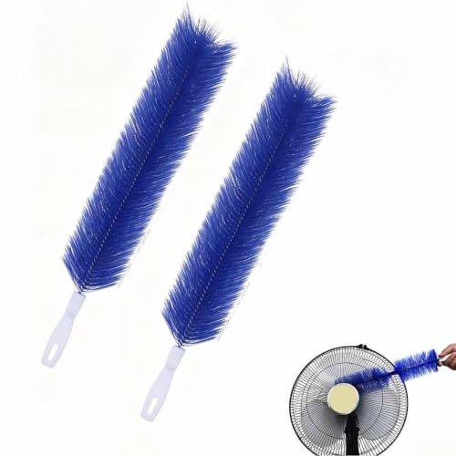 Bendable Microfiber Duster Head, Fan Cleaning Brush & Fan Brush Cleaner for Electric Fans, Air Vents, Blinds, Curtains, Home & Car Dust Removal (Blue) - color: Blue
