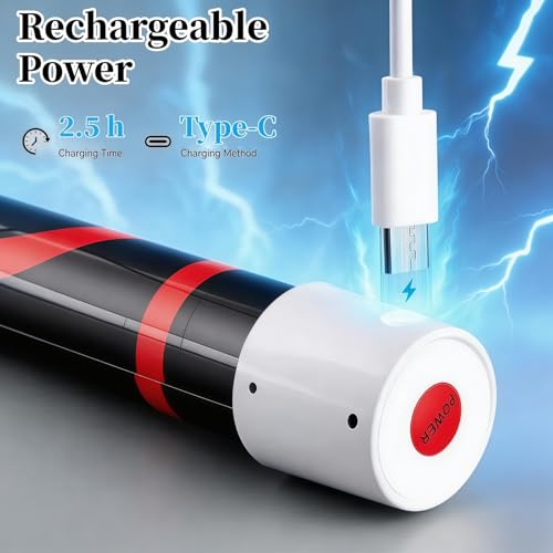 27" Bendable LED Flashlight Stick, 2026 New Rechargeable Flexible Work Light, 3 Brightness Levels Hands-Free, Portable USB-C Lighting for Car Repair, Mechanical Inspection, Tight Spaces