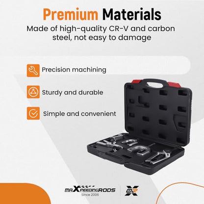 maXpeedingrods 5 Pcs Front End Service Set, 5-in-1 Ball Joint Separator, Pitman Arm Puller, Tie Rod End Tool Set, Splitter Removal Kit for Suspension Maintenance - size: 5 Pcs
