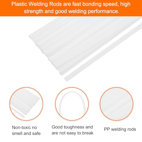 MECCANIXITY 30pcs 10 Inch Plastic Welding Rods PP Welding Strips Welder Rods for Car Bumper, Kayak Repair, Plastic Welder, White - color: White, size: 10 Inch