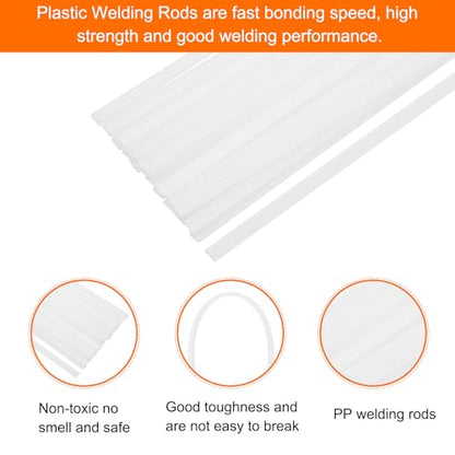 MECCANIXITY 30pcs 10 Inch Plastic Welding Rods PP Welding Strips Welder Rods for Car Bumper, Kayak Repair, Plastic Welder, White - color: White, size: 10 Inch