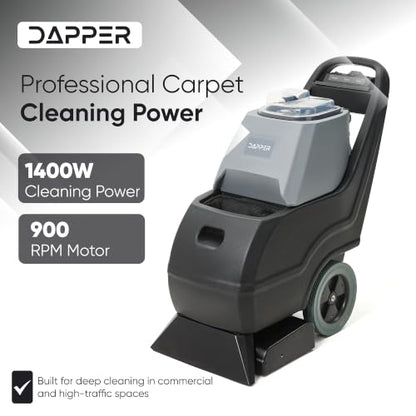 Commercial Carpet Cleaner Extractor 10-Gal Solution Tank 8-Gal Recovery Tank, 18” Cleaning Path, Low Noise Powerful Carpet Cleaner for Hotels, Offices, Large Areas & Professional Use