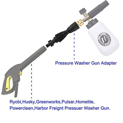 M MINGLE Foam Cannon, Compatible with Portland Husky and Ryobi Pressure Washer, with 5 Nozzle Tips, 1/4 Inch Quick Connector - size: 1 Wand