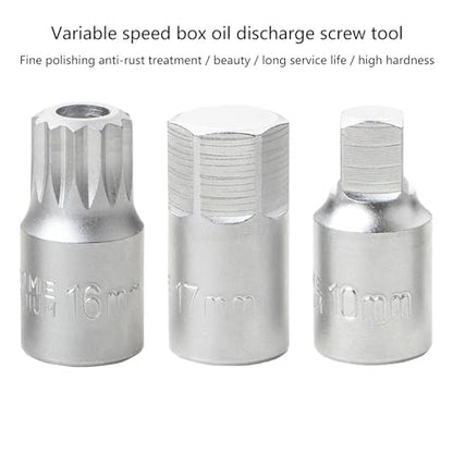 H17 Oil Sump Drain Plug Socket Wrench 3/8'' Drive Auto Repairing Transmission Gearboxes Screw Wrench Drain Plug Socket 3/8 - color: B