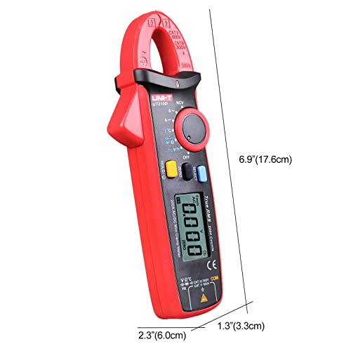 UNI-T AC/DC Clamp Meter UT210D Amp Meter Clamp Multimeter Tester Digital Voltmeter Continuity Tester Capacitor Mini Ammeter HVAC Tool - size: UT210D