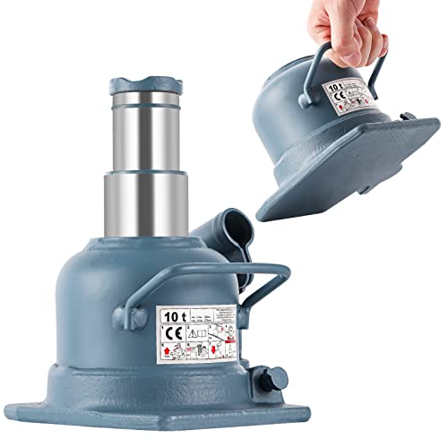 BAOSHISHAN 10 Ton Double Ram Bottle Jack 4.92" to 8.86" Lift Range | Low Profile, Heavy-Duty Hydraulic Lifting, Welded Steel Frame, Built-in Safety Valve, for SUV Truck RV - size: 10 Ton (Low Profile)