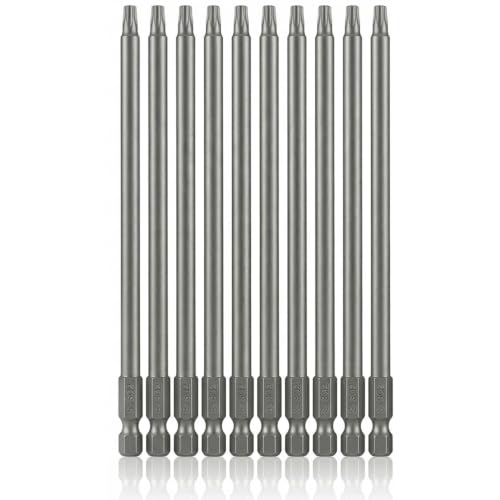 VESTTIO Square Head Screwdriver Bit Set 10PCS SQ2 1/4 Inch Hex Shank 6 Inch/150 mm S2 Steel with Magnetic for Power Screwdriver Drill Impact Driver - size: 6 inch