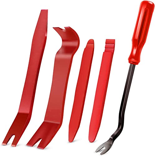 GOOACC 5 PCS Nylon Auto Trim Removal Tool Kit No-Scratch Removal Tool Kit for Car Panel & Audio Dashboard Dismantle Red - color: Red, size: 5Pcs