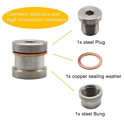 12mm Transmission Drain Plug Kit Steel Bung & Steel Plug & Washer Transmission Sump Drain Plug Oil pan drain plug (Weld In)
