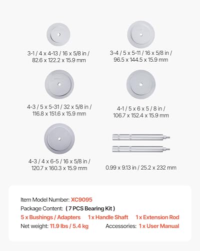 VEVOR Truck Hub Seal Installer Kit, Heavy Duty Bearing Race and Seal Drivers for Class 7 8 Trucks Truck Hub Seal Removal Installation(61850)