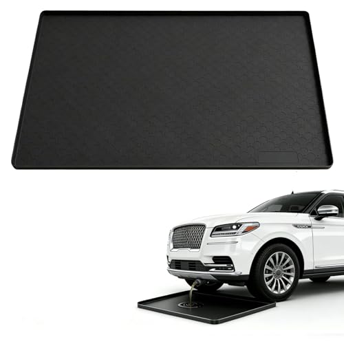Oil Drip Pan for Under Car 34" x 22" Silicone Oil Spill Mat for Garage, Oil Change Mat with 0.71" Raised Edge,Reusable Oil Drain Pan,Waterproof,Oil-Proof, Non-Slip,Garage Floor Protector-Black - color: Black-02