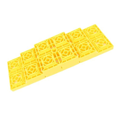 Focket RV Leveling Blocks, 3 Steps Adjustable Heavy Duty HDPE Material Non Slip Surface Trailer Leveling Blocks, Campers with 10pcs Set Carry Bag for Cars Campers RV