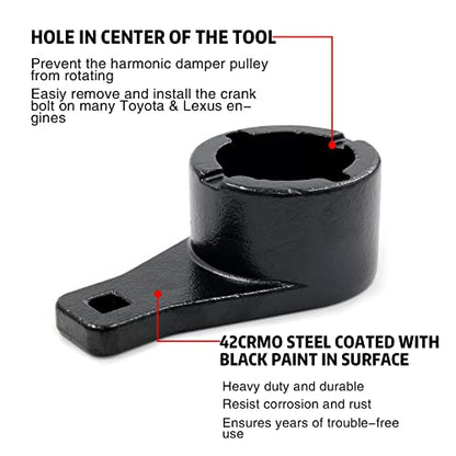 MSCRP Crankshaft Damper Pulley Holding Holder Harmonic Tool for Toyota/Lexus