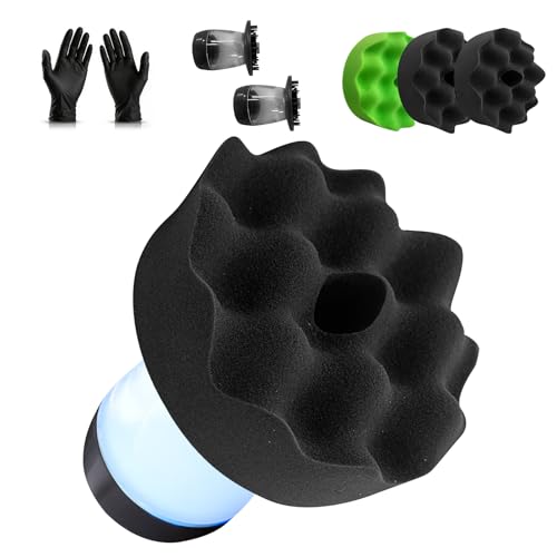 Tire Shine Applicator with 3 Heavier-duty Detachable Foam 2 liquid container 1 set of gloves for Car Cleaning and Fine Polishing Reusable Tire Dressing Applicator for Car Truck SUV Motorcycle - style: 6-piece set